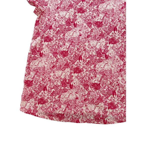 Lilly Pulitzer Womens Scoop Neck Top Size S Raspberry Cotton Short-sleeved New - Picture 8 of 10